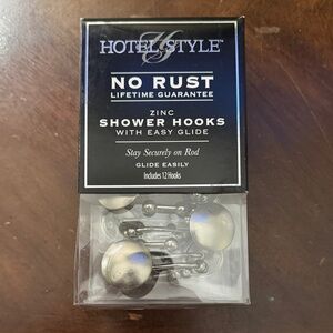 Silver Hotel Style Shower Hooks (12 pack)